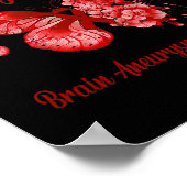 Brain Aneurysm Awareness I Wear Burgundy Butterfly Poster (Ecke)