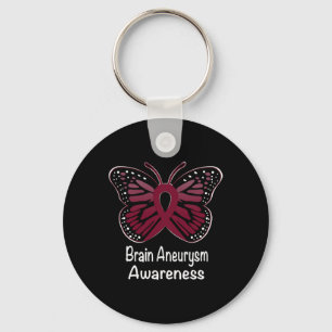 Brain Aneurysm-Awareness-Krieger unterstützen Burg Schlüsselanhänger
