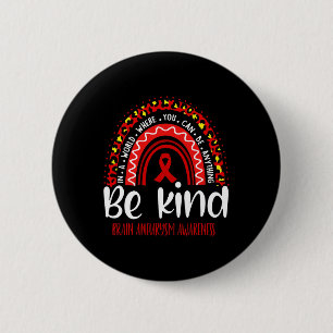 Brain Aneurysm Awareness Leopard Rainbow Choose Ki Button