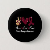 Brain Aneurysm Awareness Peace Liebe Hoffnung Burg Button (Vorderseite)