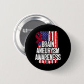 Brain Aneurysm Awareness Ribbon Button (Vorne & Hinten)