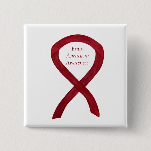 Brain Aneurysm Awareness Ribbon Custom Art Button (Vorderseite)