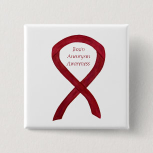 Brain Aneurysm Awareness Ribbon Custom Art Button