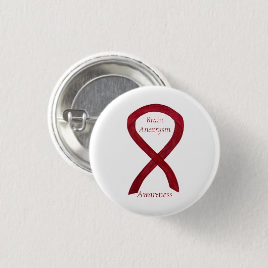 Brain Aneurysm Awareness Ribbon Custom Art Button (Vorne & Hinten)