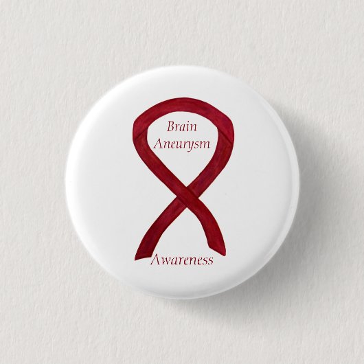 Brain Aneurysm Awareness Ribbon Custom Art Button (Vorderseite)