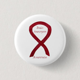 Brain Aneurysm Awareness Ribbon Custom Art Button