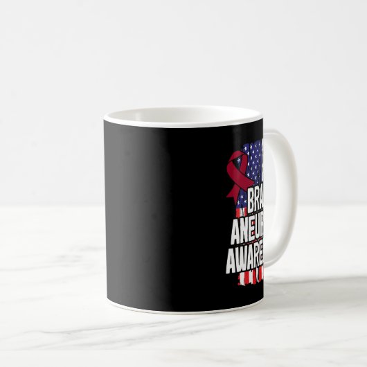 Brain Aneurysm Awareness Ribbon Kaffeetasse (VorderseiteRechts)