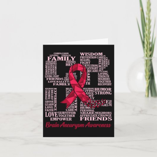 Brain Aneurysm Awareness Ribbon Month Support Grap Karte (Vorderseite)