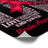 Brain Aneurysm Awareness Ribbon Month Support Grap Poster (Ecke)