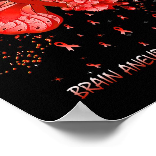 Brain Aneurysm Awareness Ribbon Poster (Ecke)