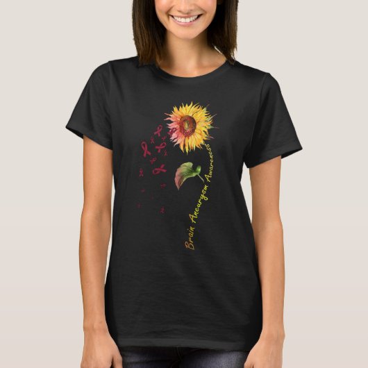 Brain Aneurysm Awareness Sunflower 1  T-Shirt (Vorderseite)