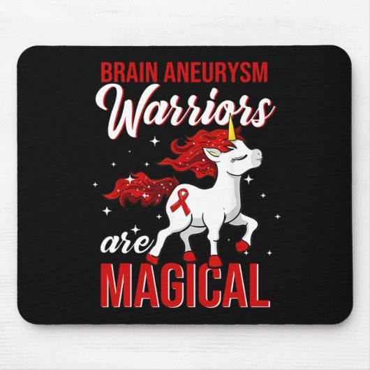 Brain Aneurysm Awareness Warrior Fun Unicorn Mousepad (Vorne)