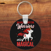 Brain Aneurysm Awareness Warrior Fun Unicorn Schlüsselanhänger (Vorderseite)