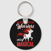 Brain Aneurysm Awareness Warrior Fun Unicorn Schlüsselanhänger (Rückseite)