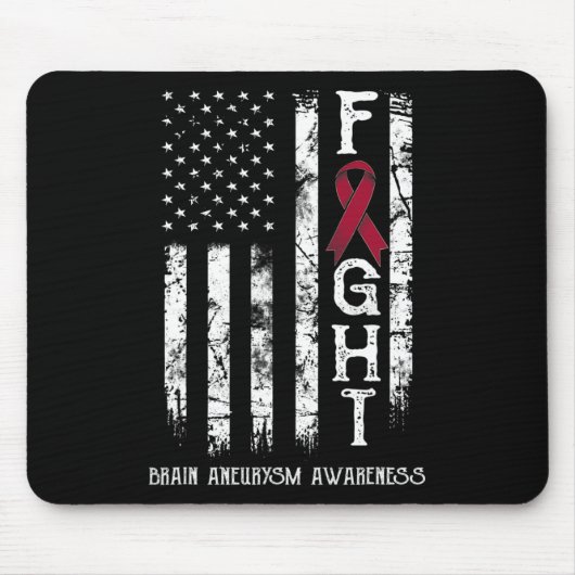 Brain Aneurysm Krieger US-Flagge Mousepad (Vorne)