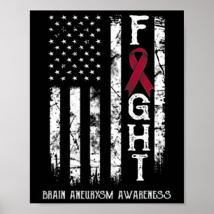 Brain Aneurysm Krieger US-Flagge Poster