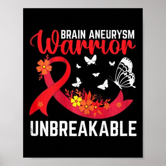 Brain Aneurysm Warrior Unbreakable Surgery Awarene Poster (Vorne)