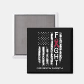 Brain Aneurysm Warrior Us Flag Magnet (Vorderseite/Rückseite)