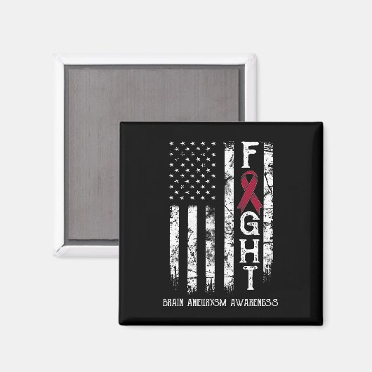 Brain Aneurysm Warrior Us Flag  Magnet (Vorderseite/Rückseite)