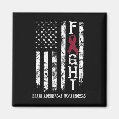 Brain Aneurysm Warrior Us Flag  Magnet (Vorne)