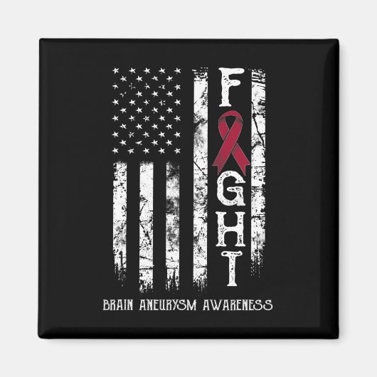 Brain Aneurysm Warrior Us Flag Magnet (Vorne)