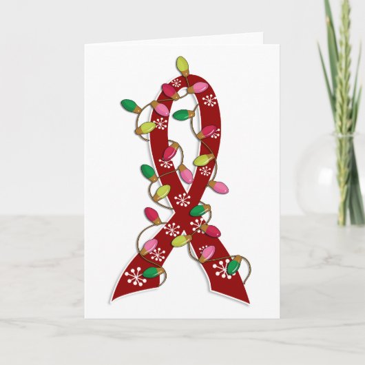Brain Aneurysm Weihnachtsleuchten Ribbon Feiertagskarte (Vorderseite)
