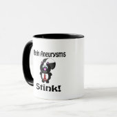 Brain Aneurysms Stink Skunk Bewusstsein Design Tasse (Vorderseite Links)