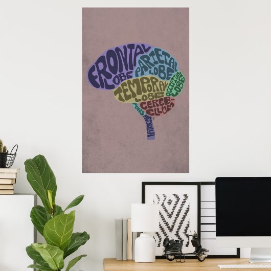 Brain Art Print Poster (Heimbüro)