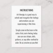 Brain Art Therapy Coloring Card Visitenkarte (Rückseite)