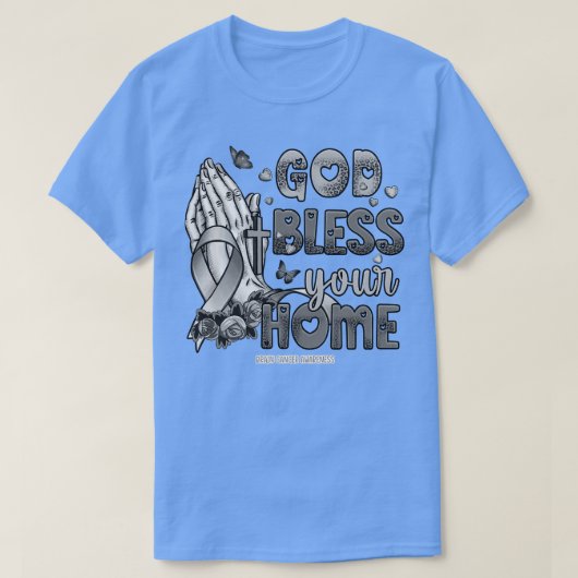 Brain Awareness Gott Segen Hoffnung T-Shirt (Design vorne)