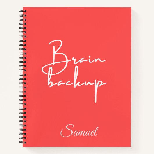 Brain Backup – Personalized Spiral Notebook Quotes Notizblock (Vorderseite)