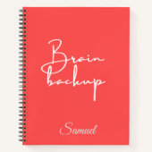 Brain Backup – Persönliche Spiralblock-Zitate Notizblock (Vorderseite)