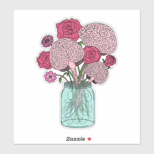 Brain Blume Bouquet Aufkleber (Blatt)
