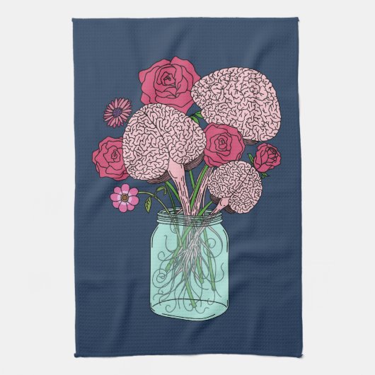 Brain Blume Bouquet Geschirrtuch (Vertikal)