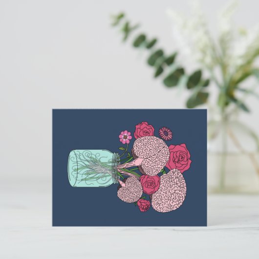 Brain Blume Bouquet Postkarte (Stehend Vorderseite)