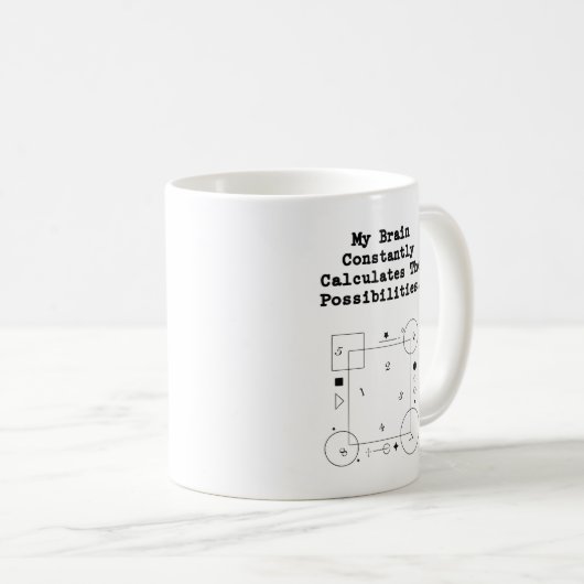 Brain Calculates Possibilities | Math Thinker Kaffeetasse (VorderseiteRechts)