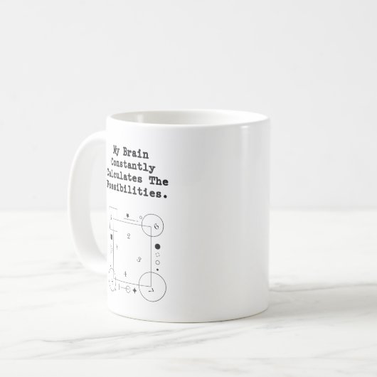 Brain Calculates Possibilities | Math Thinker Kaffeetasse (Vorderseite Links)