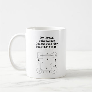 Brain Calculates Possibilities | Math Thinker Kaffeetasse