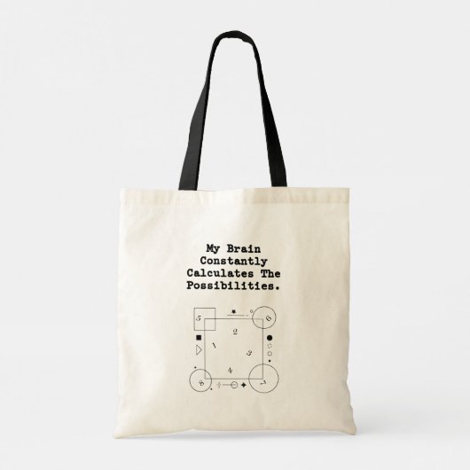 Brain Calculates Possibilities | Math Thinker Tragetasche (Rückseite)
