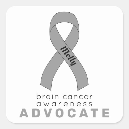 Brain Cancer Advocate White Square Aufkleber (Vorderseite)