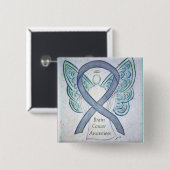 Brain Cancer Angel Awareness Ribbon-Buttone Button (Vorne & Hinten)