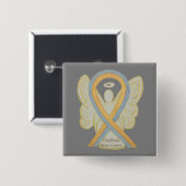 Brain Cancer Angel Awareness Ribbon Buttone im Kin Button (Vorne & Hinten)