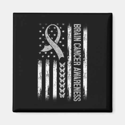 Brain Cancer Awareness American Flag Magnet (Vorne)