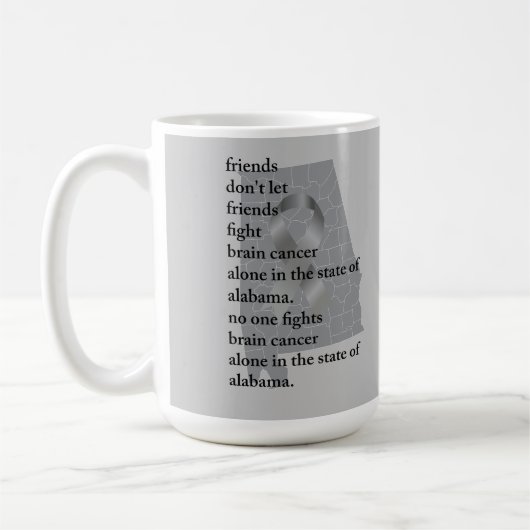 Brain Cancer Awareness in Alabama Kaffeetasse (Links)