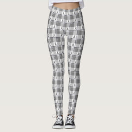 Brain Cancer Awareness Plaid Gray Ribbon Leggings