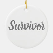 Brain Cancer Awareness Plaid Gray Ribbon Survivor Keramik Ornament (Hinten)