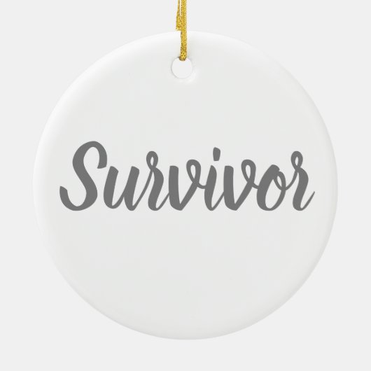 Brain Cancer Awareness Plaid Gray Ribbon Survivor Keramik Ornament (Hinten)