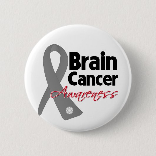 Brain Cancer Awareness Ribbon Button (Vorderseite)