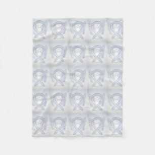 Brain Cancer Awareness Ribbon Fleece Chemo Blanket