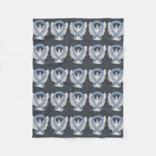 Brain Cancer Awareness Ribbon Fleece Chemo Blanket